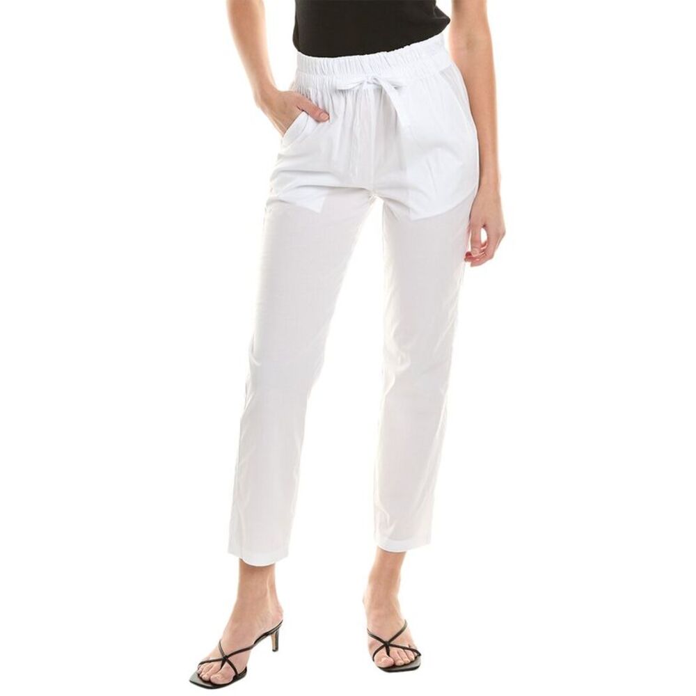 Alpha Studio Womens  Drawstring Pant, White